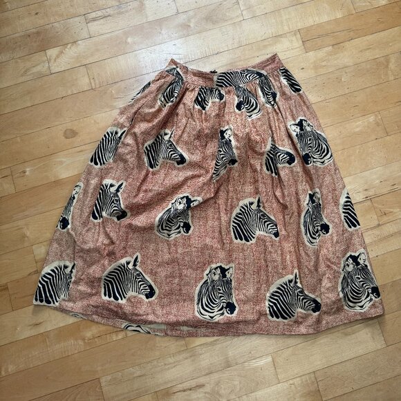 Anthropologie Midi Zebra Print Skirt - Picture 3 of 6